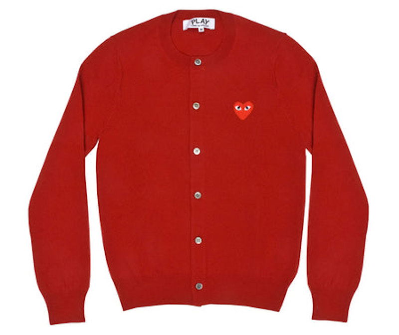 Villapaita Comme des Garçons Play Heart Knit Cardigan Punainen | AZ-N007-051-5