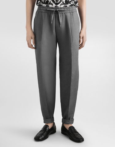 Housut Dolce & Gabbana Dolce & Gabbana Washed Linen Canvas Jogging Trousers Harmaa | GP12QZFU4MFN0701, 3