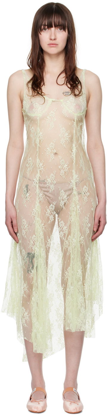 Mekko Collina Strada Collina Strada Pamela Lace Midi Dress Vihreä | XX4029