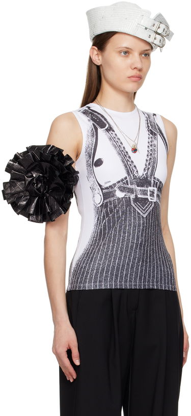 Tankkitoppi Jean Paul Gaultier Jean Paul Gaultier 'Trompe L'oeil' Printed Tank Top Valkoinen | 24/25-U-TO183-J547-0100, 3