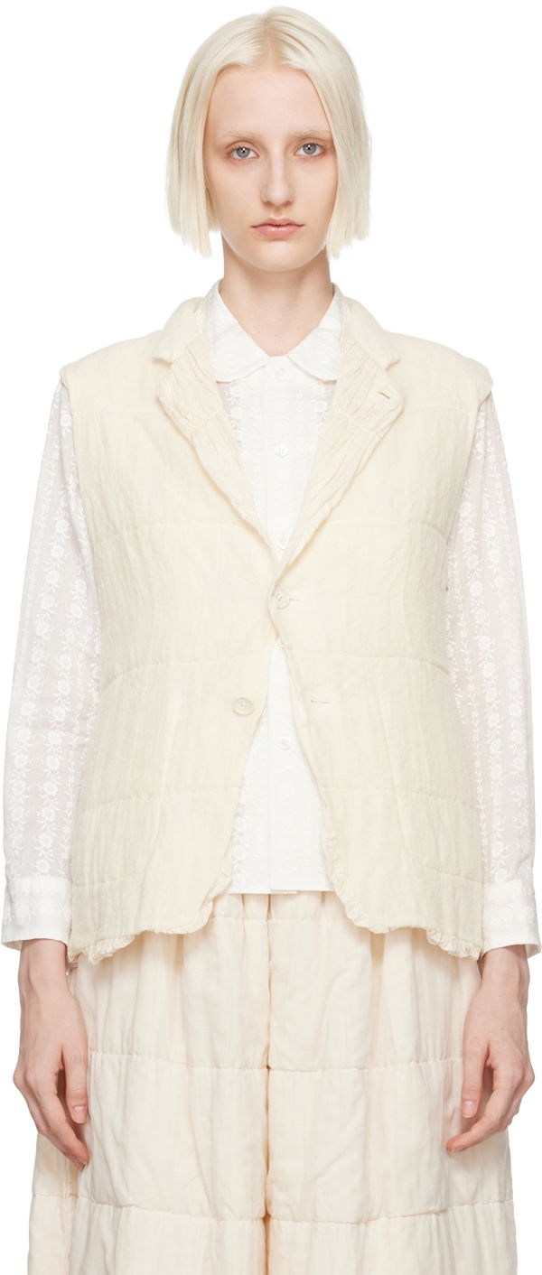 Liivi Comme des Garçons Comme Des Garçons Notched Lapel Vest Valkoinen | TN-V001-051