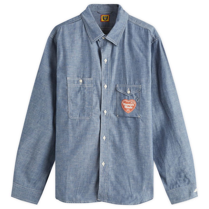 Paita Human Made Chambray Work Shirt Size Medium Sininen | HM28SH004-BL