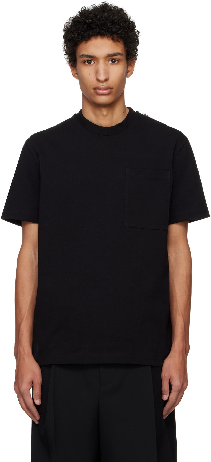 T-paita Jil Sander Jil Sander Logo Flag Pocket T-Shirt Musta | J22GC0197_J20256