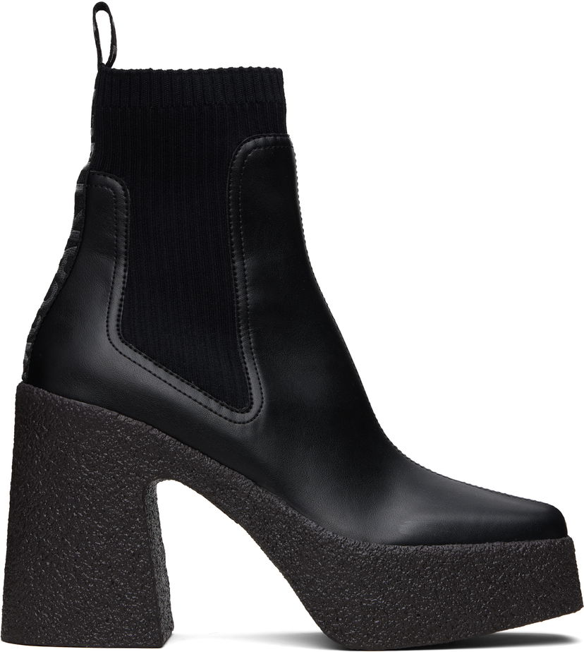 Sukat Stella McCartney Stella McCartney Skyla Heeled Sock Chelsea Boots Musta | 810440APADE0