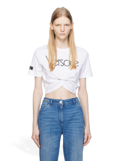 T-paita Versace White Safety Pin Valkoinen | 1011331_1A09120