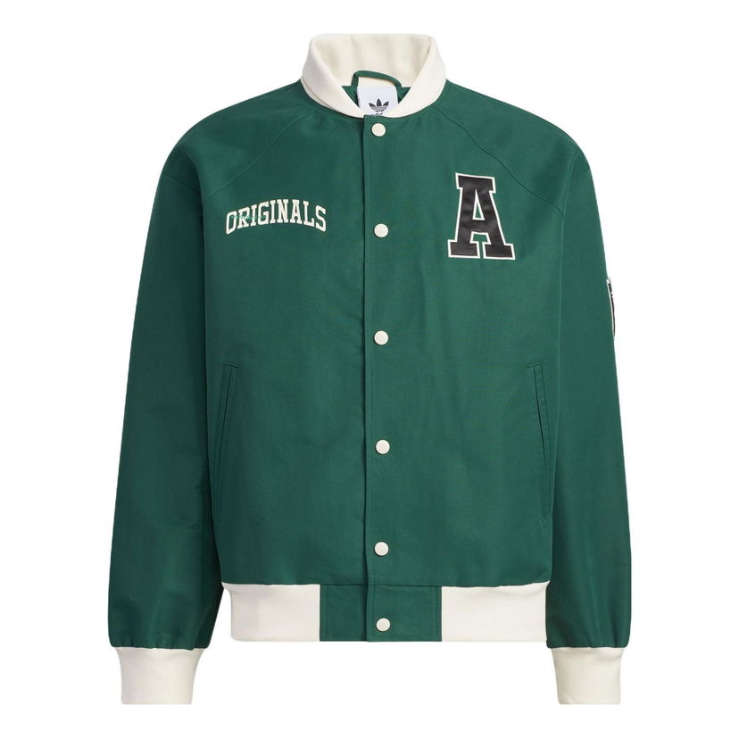 Bomber-takki adidas Originals Collegiate Twill Bomber Jacket Vihreä | HY7224