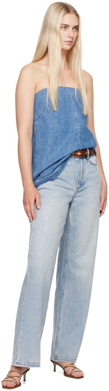 Tankkitoppi rag & bone Rag & Bone Women's Aurora Denim Tube Top Sininen | WDD24P1470FQDE, 3