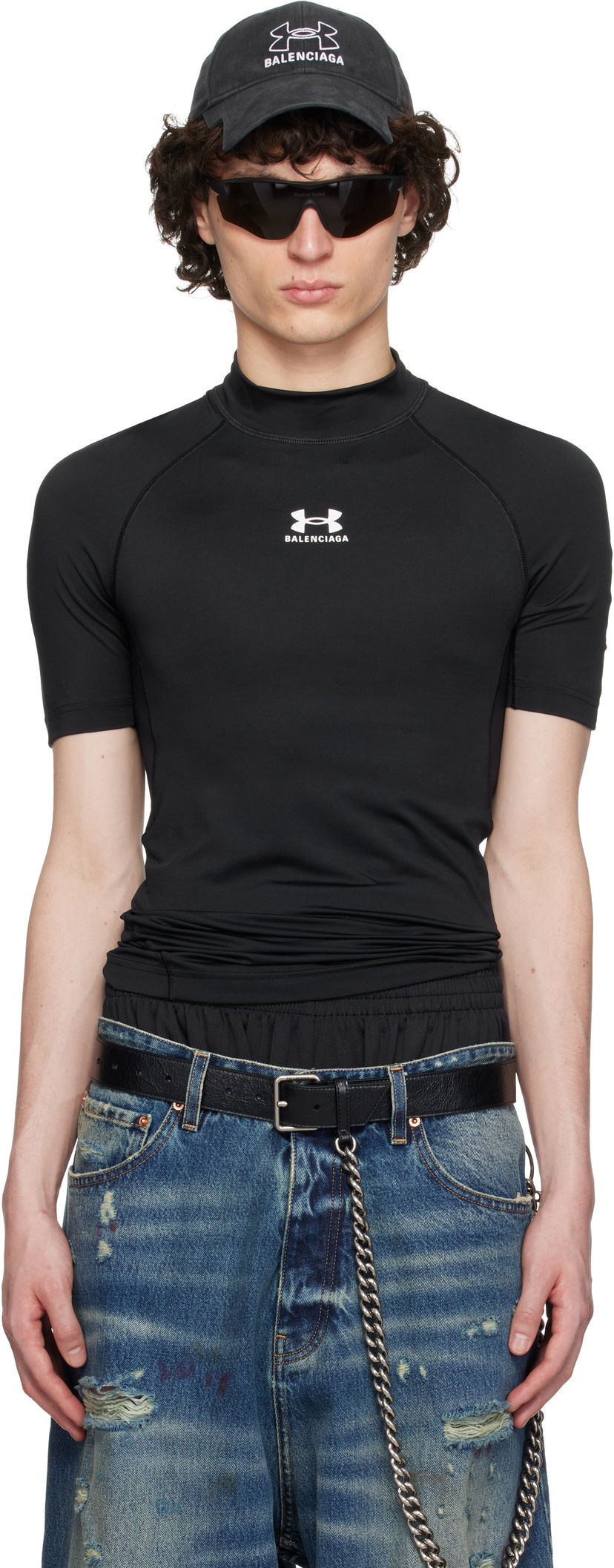 T-paita Balenciaga Under Armour Edition Mock Neck T-Shirt Musta | 816222TRVY3