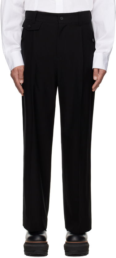 Housut Feng Chen Wang Feng Chen Wang Slashed Wide Leg Trousers Musta | FUS19TR27B, 0