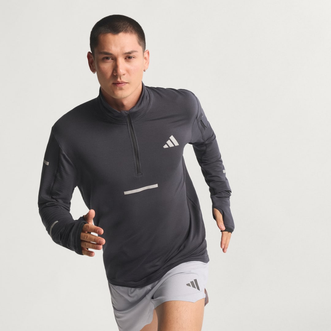 Huppari adidas Performance Adi365 Climawarm+ Running Half-Zip Top Harmaa | JP3843, 0