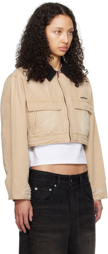 Takki We11done We11done Distressed Cropped Jacket Beige | WD-DJ0-24-309-W-BG, 1
