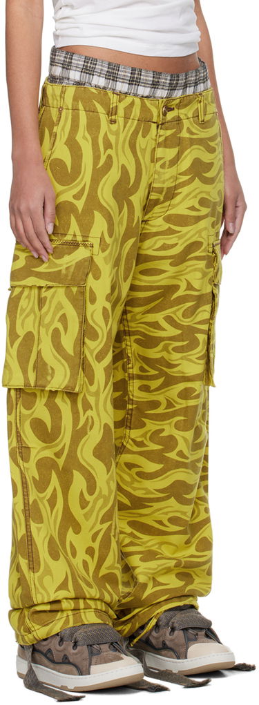 Cargo housut ERL ERL Cargo Pants with Print Keltainen | ERL08P007, 4