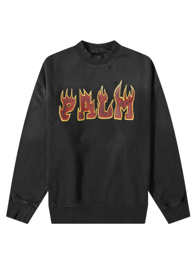 Villapaita Palm Angels Flames Crewneck Vihreä | PMBA065S23FLE0081025