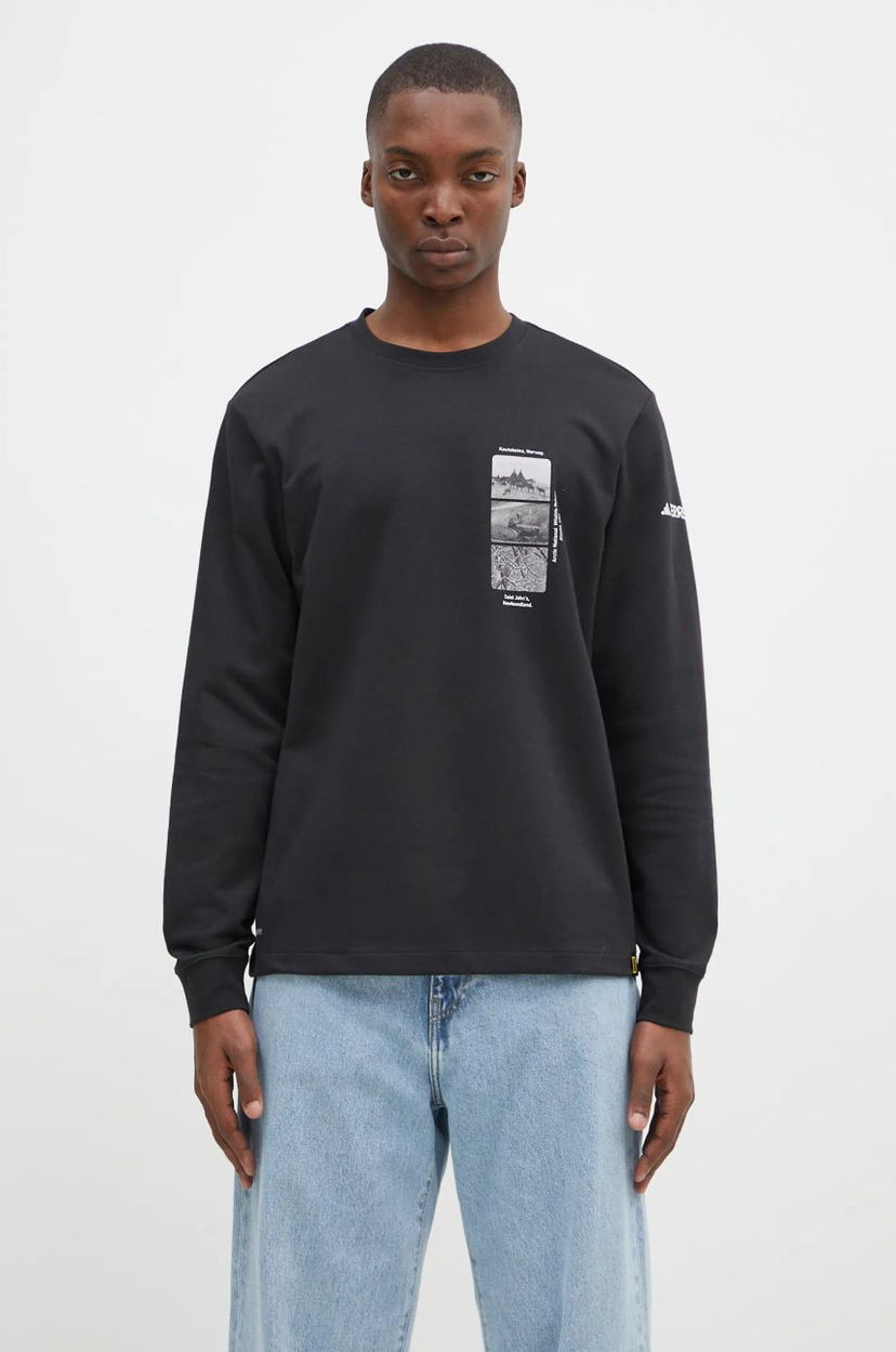 T-paita adidas Originals National Geographic Unitefit GFX Long Sleeve T-Shirt Musta | IX5613