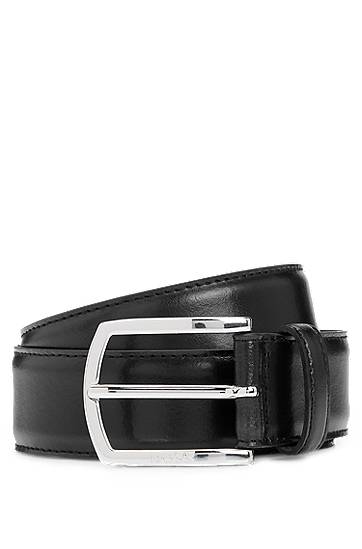 Vyöt BOSS Leather Belt with Branded Buckle and Full Lining Musta | 50529626
