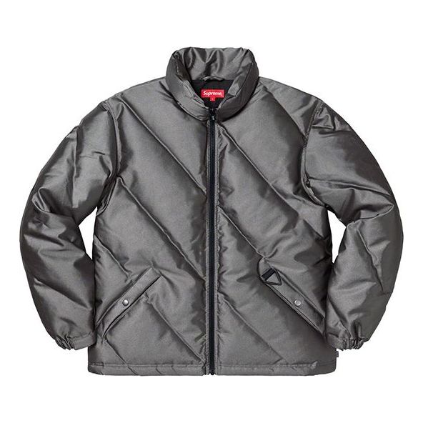 Puffer takki Supreme Puffy Diagonal Stitch Jacket Harmaa | SUP-FW19-961