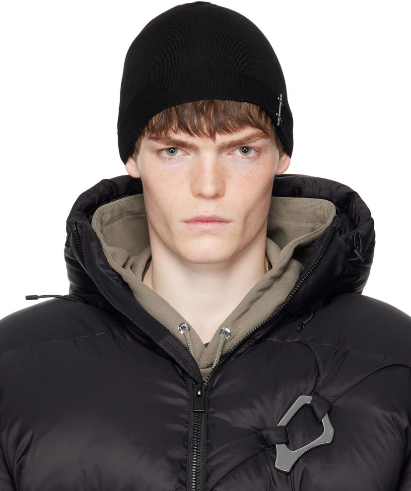 Pipo HELIOT EMIL HELIOT EMIL Fresnel Wool Beanie Musta | PREAW25_16_120_BLK01
