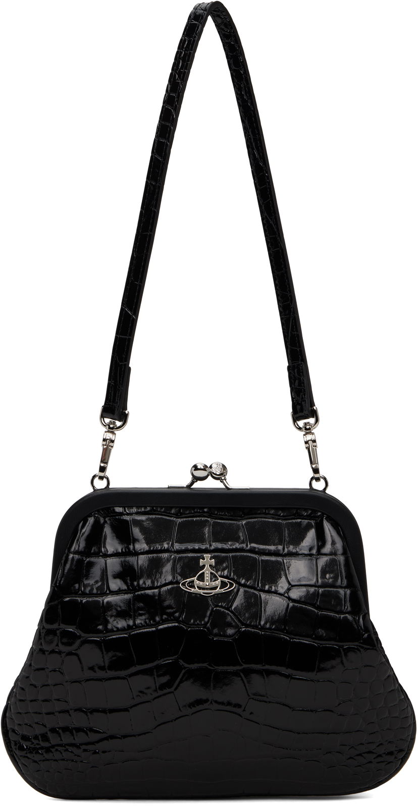 Käsilaukku Vivienne Westwood Vivienne Westwood Vivienne's Crocodile Embossed Clutch Musta | 4B01000AW-L0098-