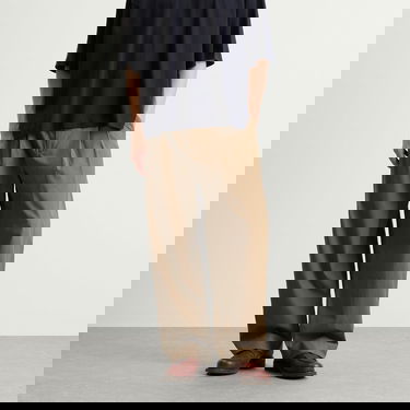 Housut Studio Nicholson Studio Nicholson Double Pleat Volume Pants, Size Large Ruskea | YALESNM-788-BLD, 2