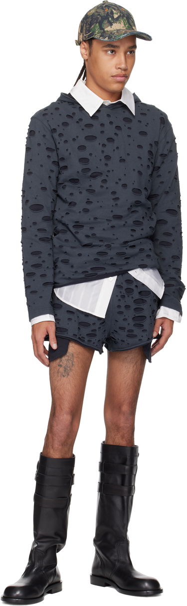 Huppari Acne Studios Acne Studios Layered Knitted Hoodie Tummansininen | BL0407-, 3