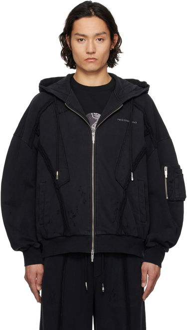 Huppari Feng Chen Wang Feng Chen Wang Deconstruction Zip-Up Hoodie Musta | FUS19HD01, 0