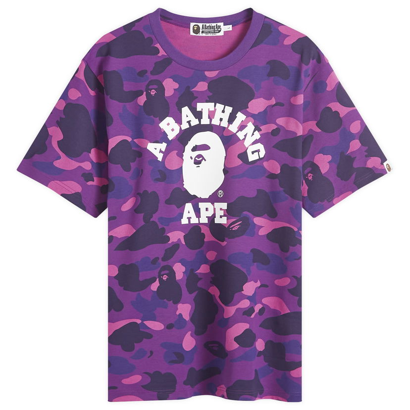 T-paita BAPE A Bathing Ape Colour Camo College T-Shirt Violetti | 001CSK301002M-PPL