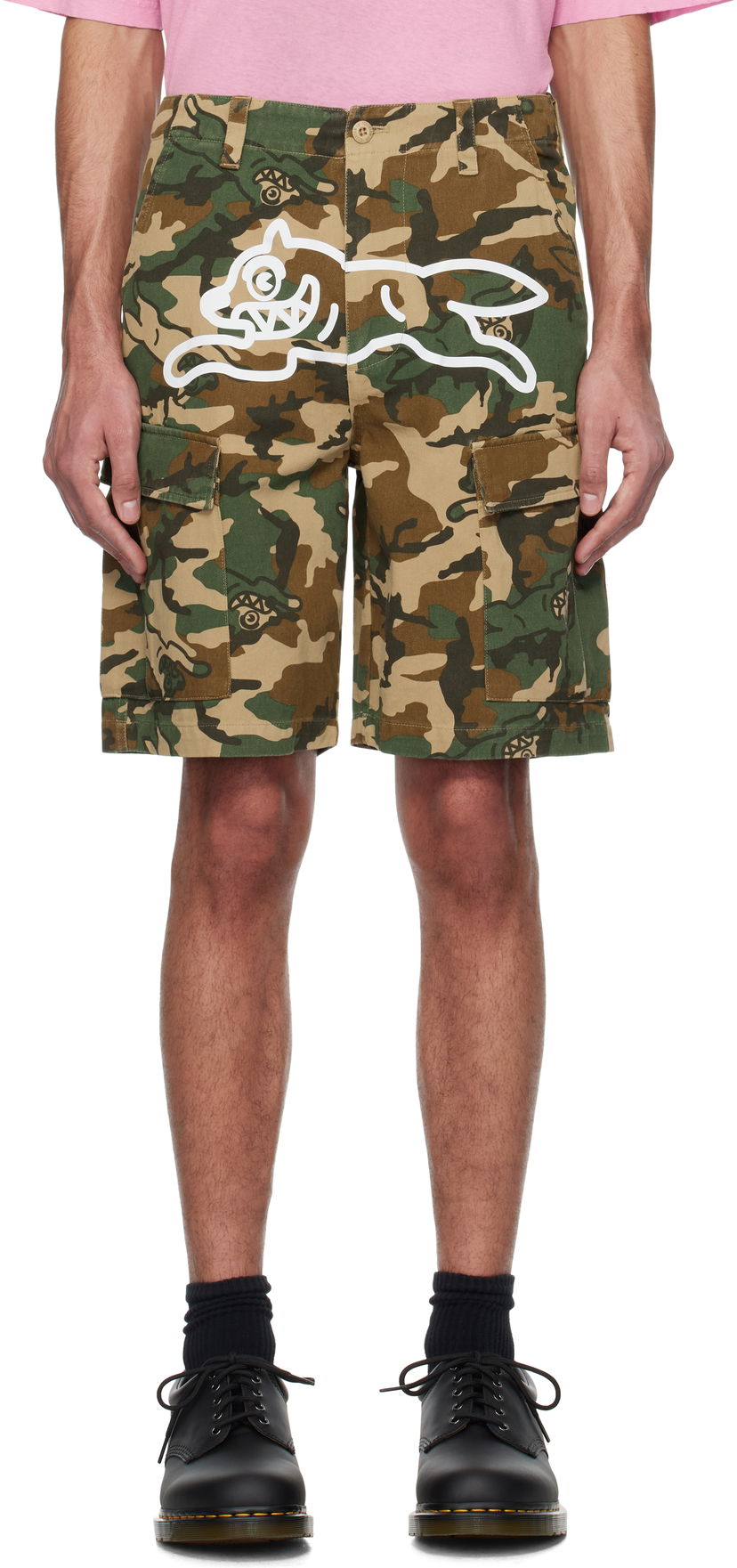 Shortsit BBC IceCream ICECREAM Running Dog Woodland Camo Cargo Shorts Vihreä | IC24S37