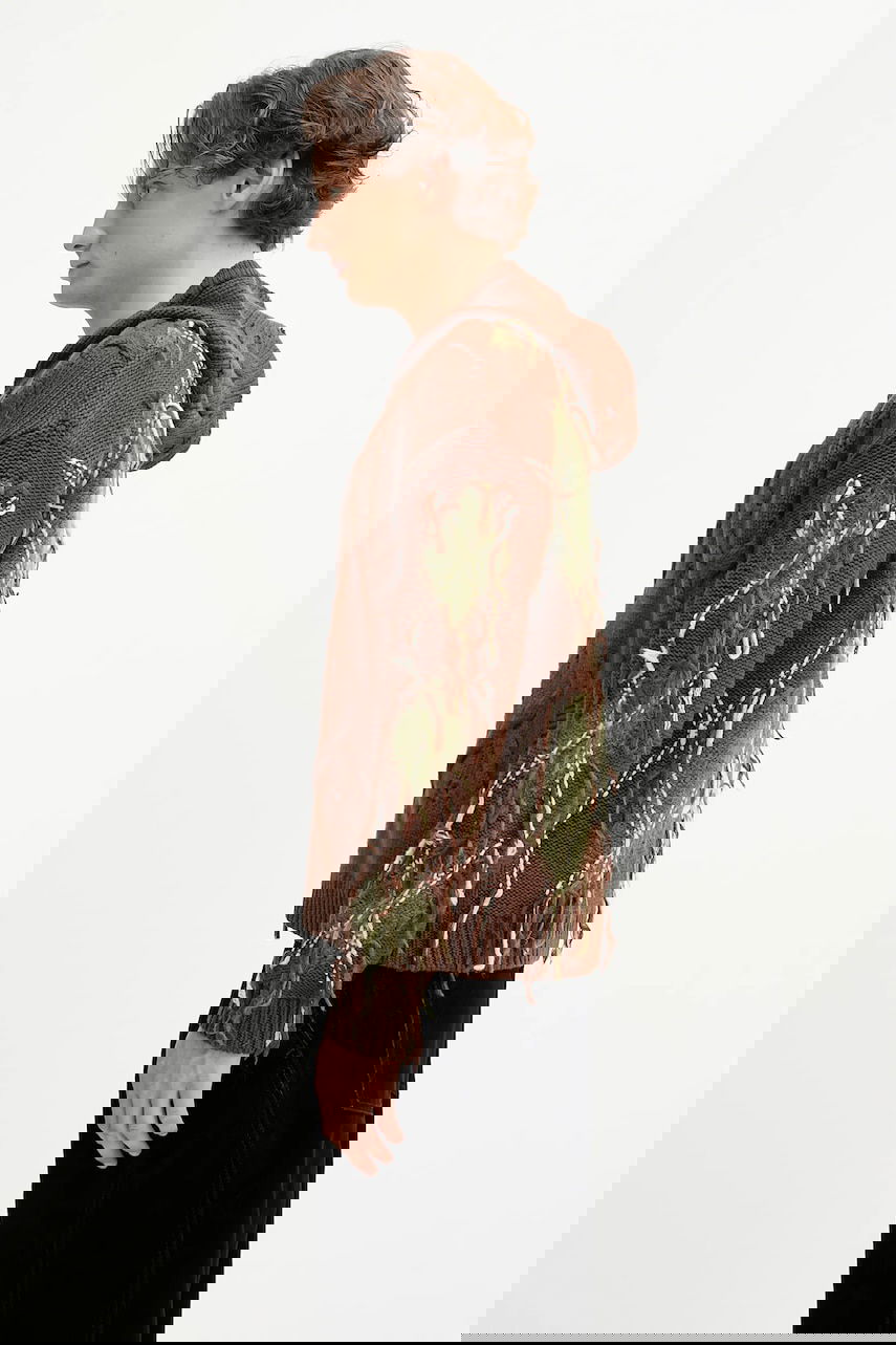 Villapaita Andersson Bell Andersson Bell Argyle Fisherman Hooded Zip-Up Cardigan Ruskea | atb1347u, 1