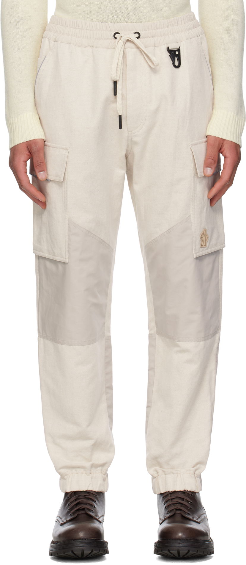 Cargo housut Moncler Moncler Grenoble x FRGMT Hiroshi Fujiwara Cotton & Linen Jogging Cargo Pants Beige | K10972A00006598C3