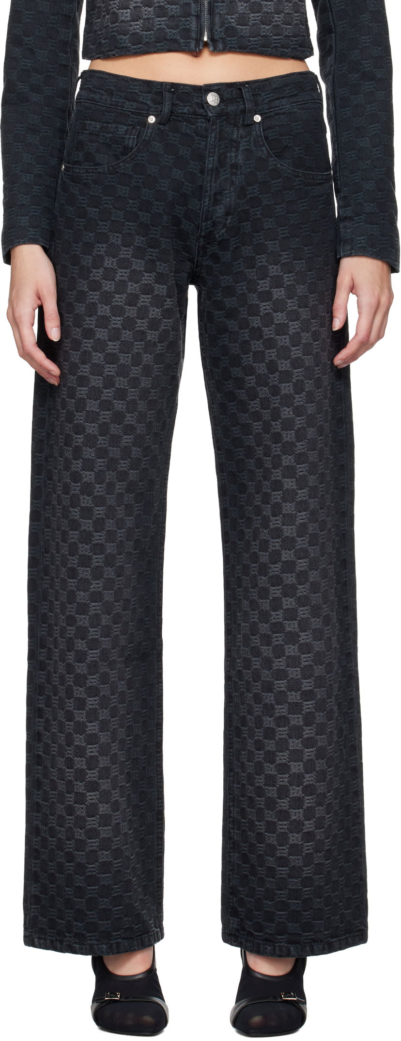 Jeans MISBHV Monogram Jeans Musta | 241W344
