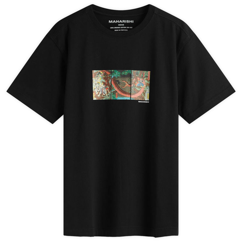 T-paita Maharishi Maharishi Snake Triptych Graphic Tee, Size Large Musta | 1540-BLK