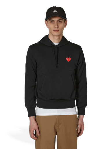 Huppari Comme des Garçons Smalll Heart Hooded Sweatshirt Musta | P1T173 1