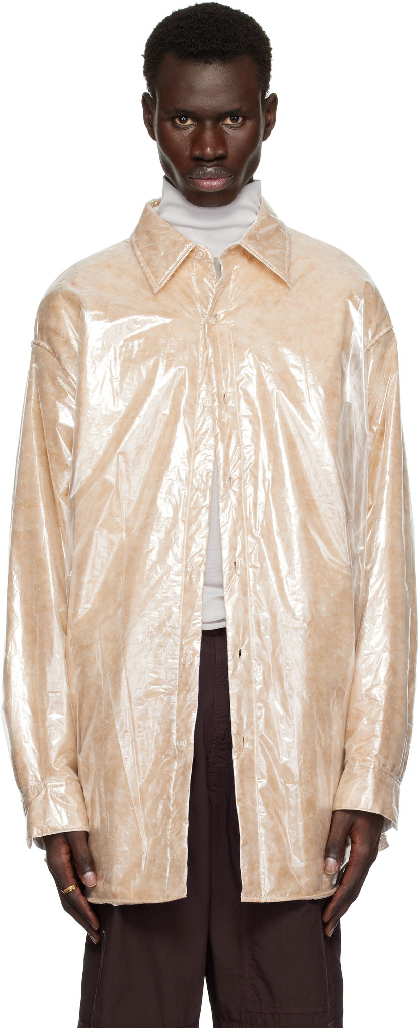 Paita Dries Van Noten Dries Van Noten Oversized Puffed Overshirt Beige | 251-020713-1257