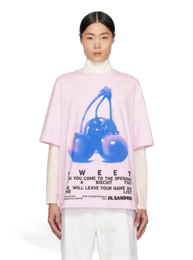 T-paita Jil Sander Printed T-Shirt Vaaleanpunainen | J21GC0131 J20117
