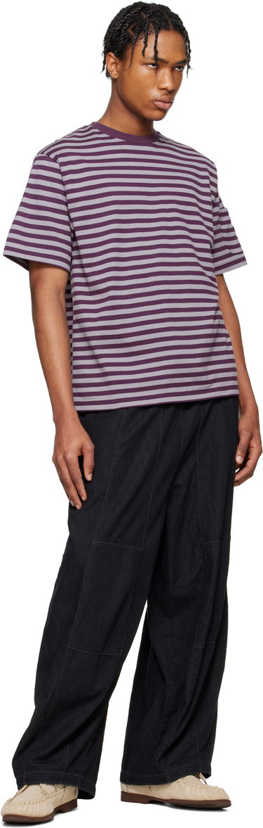 T-paita Needles NEEDLES Cotton Stripe T-Shirt Violetti | QV364, 3