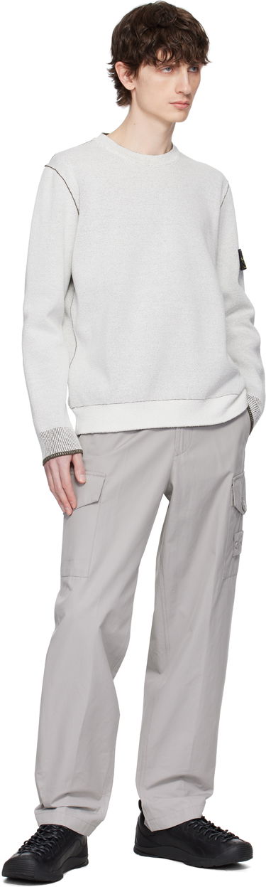 Villapaita Stone Island Stone Island Double Face Cotton & Nylon Sweater Valkoinen | K1S15 5100021 S00D9, 4