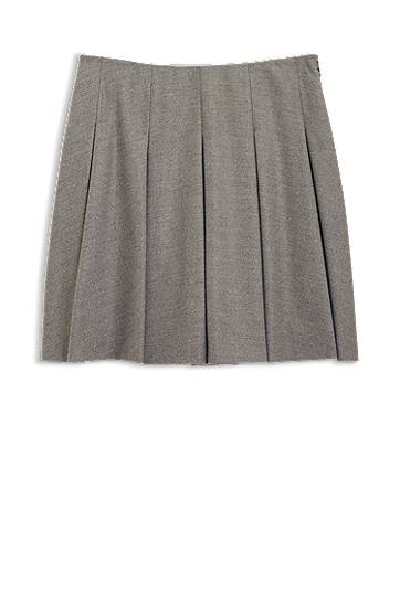 Hame BOSS Melange Stretch Flannel Pleated Mini Skirt Harmaa | 50547638