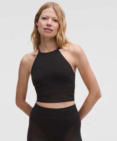 Crop top lululemon High-Neck Nulu Tank Top with Mesh Hem Light Support B/C Cups Musta | prod20002671, 0