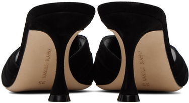 Asusteet Manolo Blahnik Manolo Blahnik Pirua Suede Heeled Mules Musta | 423-1671, 1
