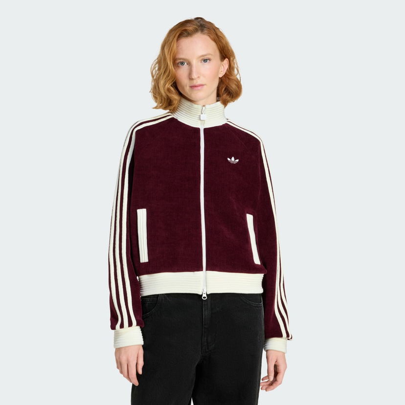 Verryttelypuku adidas Performance adidas Originals Velour Knit Track Top Burgundia | KS0400