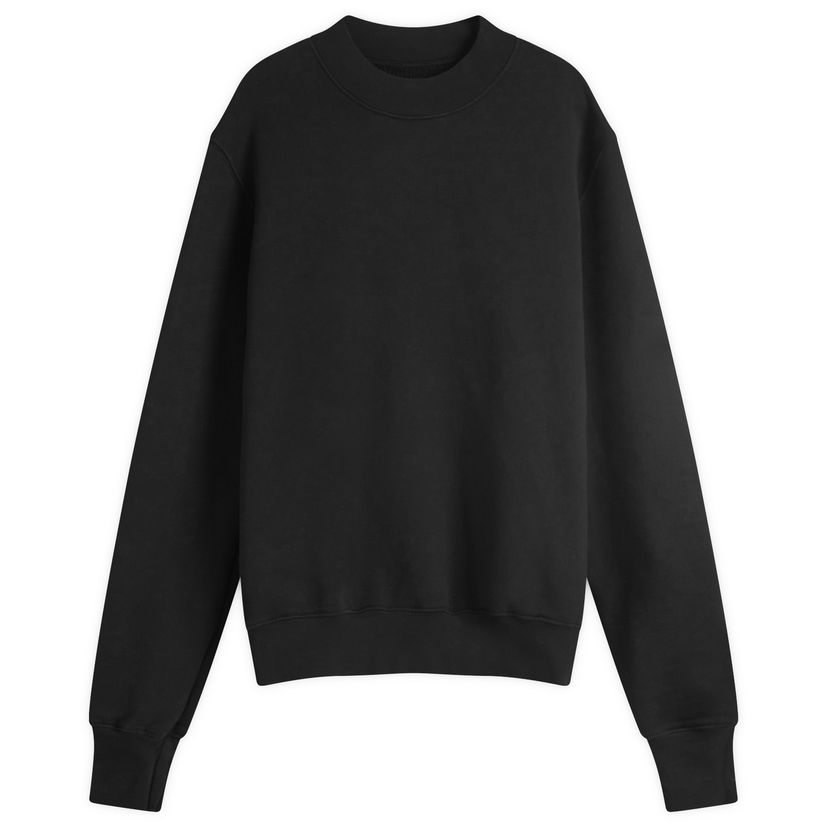 Huppari LES TIEN Heavyweight Banded Mock Neck Polo Musta | CF-1100-JTB