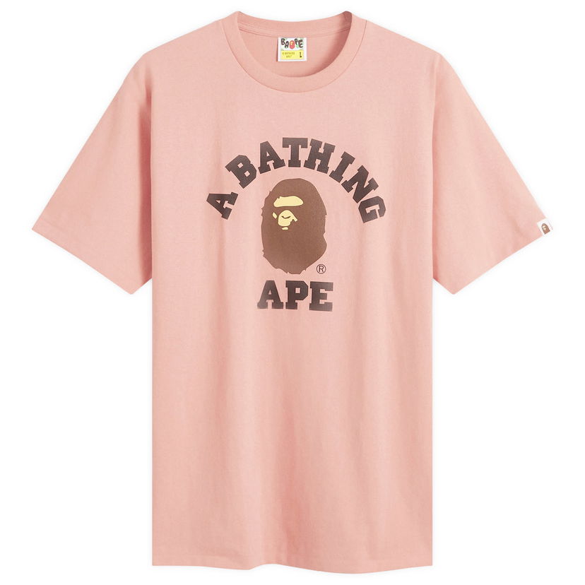 T-paita BAPE A Bathing Ape College T-Shirt Vaaleanpunainen | 001TEK301001M-PNK