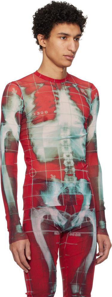 T-paita Jean Paul Gaultier Jean Paul Gaultier 'The Squeletor' Mesh Top Punainen | 25/33-F-TO241-T580-3058, 1