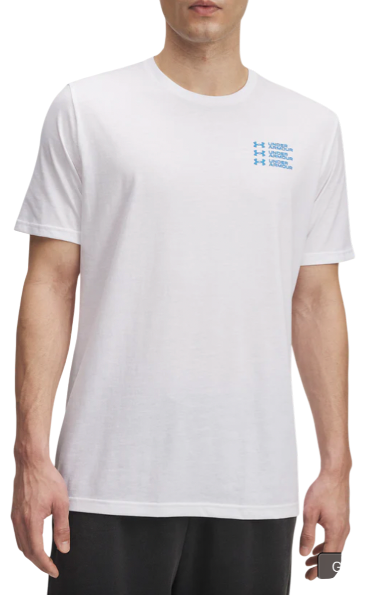 T-paita Under Armour Triple Stack Logo Short Sleeve T-Shirt Valkoinen | 6004173-100