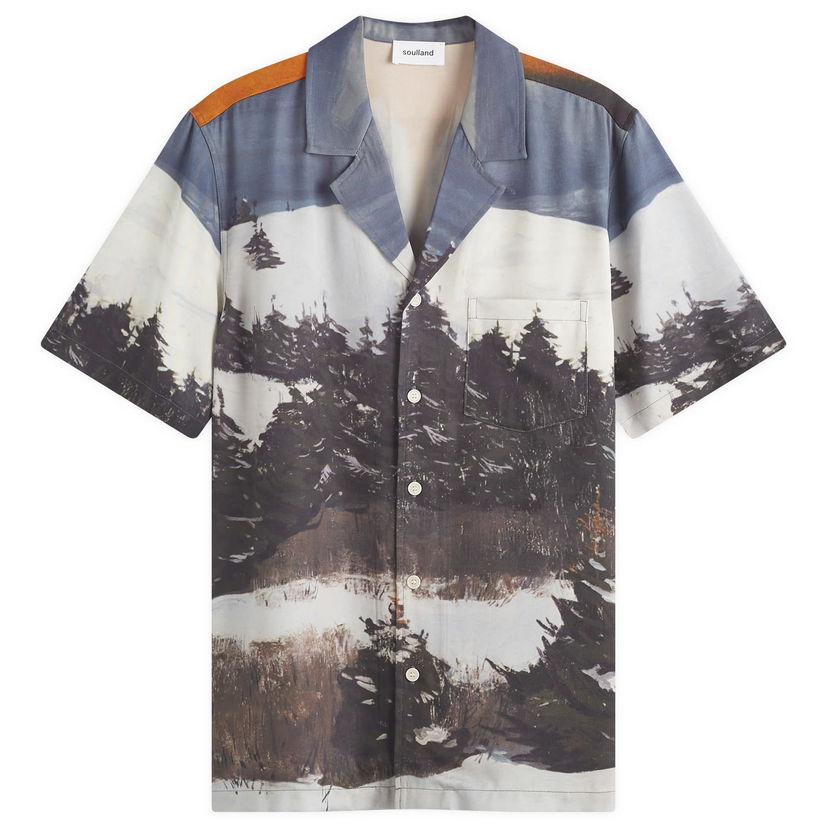 Paita Soulland Orson Snow Hare Shirt With Print Blue Multi Sininen | 42045-1286-BLM