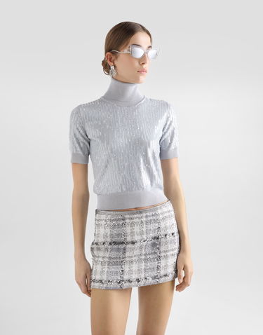 Villapaita Dolce & Gabbana Sequin Embroidered Turtleneck Sweater Harmaa | FXW40ZJAIQ9N0040, 3