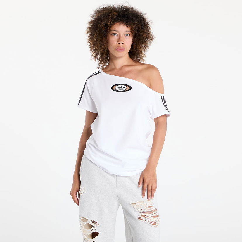 T-paita adidas Originals adidas Originals Campus 2000 Off Shoulder T-Shirt Valkoinen | KC8795