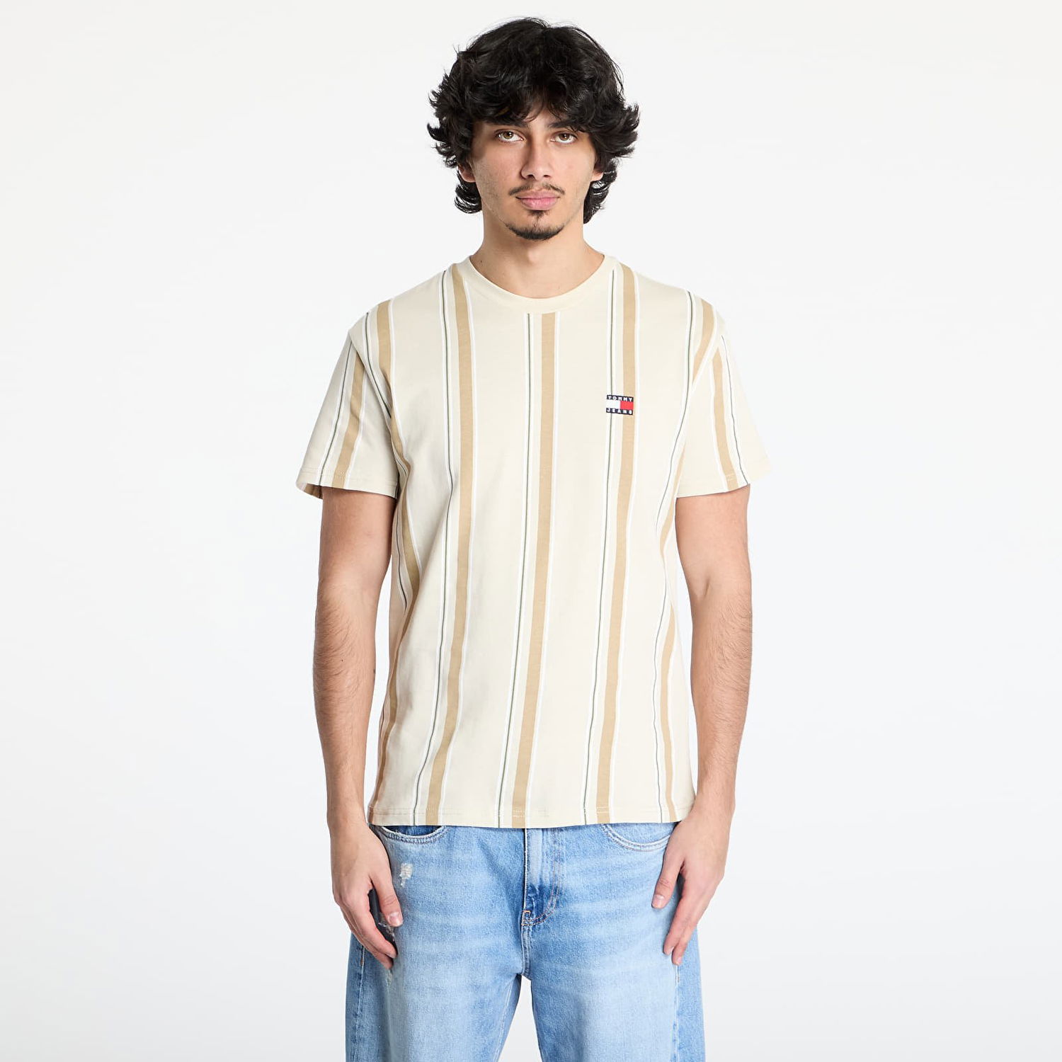 T-paita Tommy Hilfiger Tommy Jeans Regular Vertical Stripe Tee Beige | DM0DM21364 ACG, 0