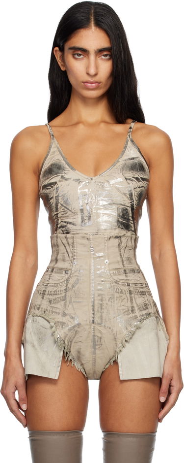 Tankkitoppi Rick Owens DRKSHDW Concordians Foil Denim Camisole Metallinen | DS02E7132 SDPF, 0
