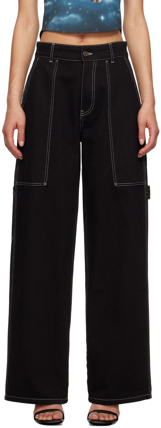Cargo housut Stella McCartney Workwear Jeans Musta | 6D01503SPH21